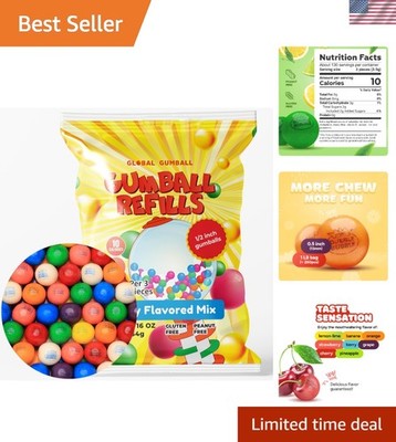 260 Count Gluten-Free Assorted Fruit Gumballs - Perfect for Vending Machines