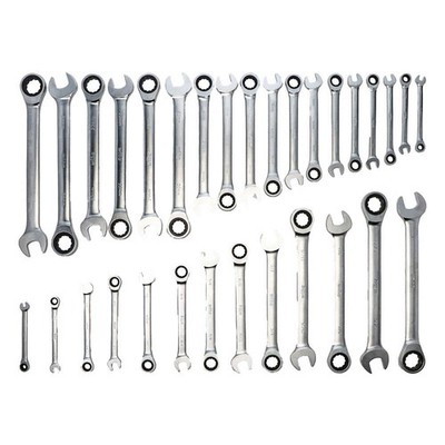 WIHA  Combination Wrench Set,Steel,Metric/SAE 833DM0