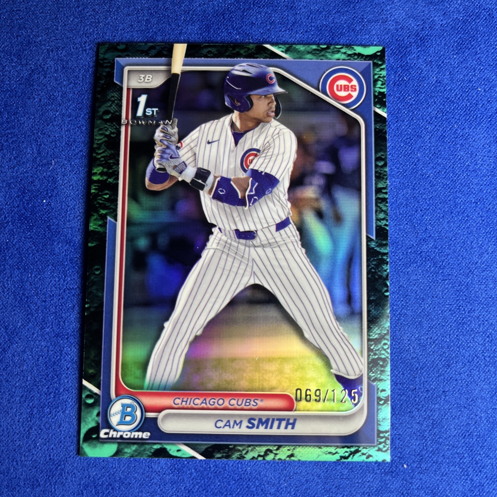 2024 Bowman Draft Cam Smith Chrome Aqua Lunar Refractor 1st # /125