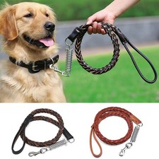 Heavy and Duty Large Dog Leash Genuine Leather Braided Training Leash Pet Leads