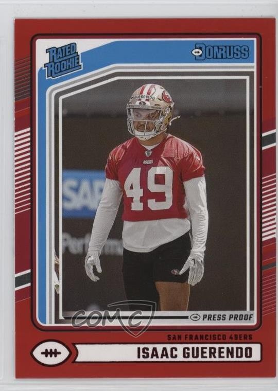 2024 Panini Donruss Rated Rookie Red Press Proof Isaac Guerendo #336 fm0