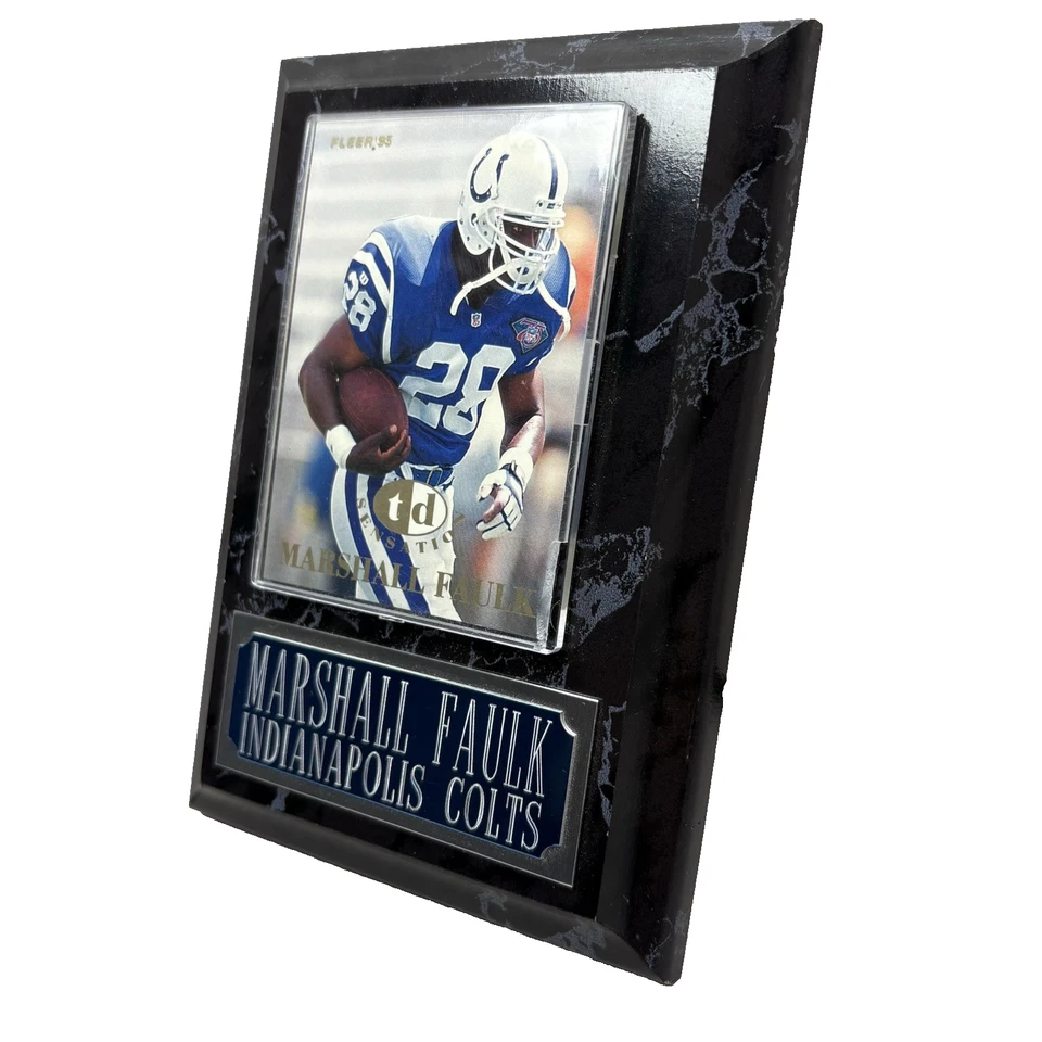 Табличка спортивная карта NFL Fleer 95 Marshall Faulk Indianapolis Colts TD Sensation - Изображение 2 из 4