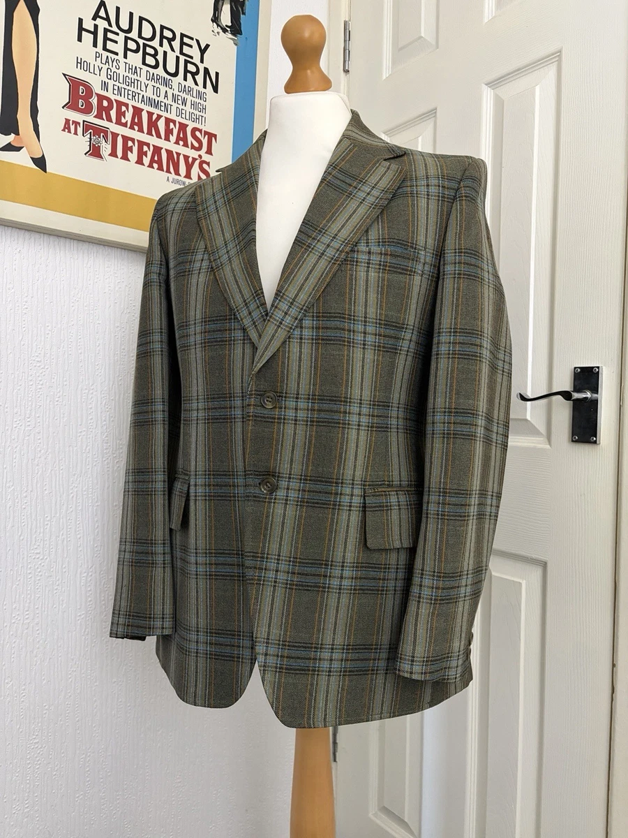 Veste Tweed John Hardy Homme Années 40 – Taille 40, Marron à Carreaux, Vintage UK