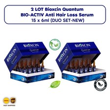 2 LOT de sérum anti-perte de cheveux Bioxcin Quantum BIO-ACTIV 15 x 6 ml...
