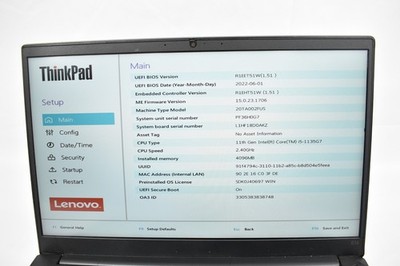 Lenovo ThinkPad E14 Gen 2 i5-1135G7 2.4GHz 4GB No HD No OS Parts