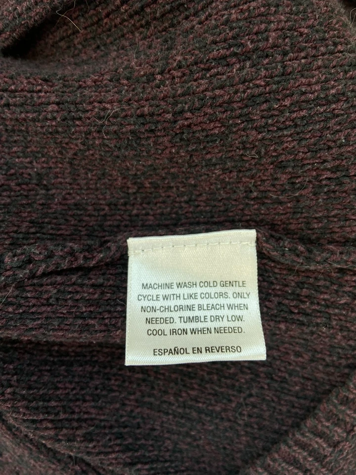 Vestido Suéter Style & Co Para Mujer L Tejido Midi Púrpura Negro Bolsillos Texturizado Cálido Foto 4 de 4