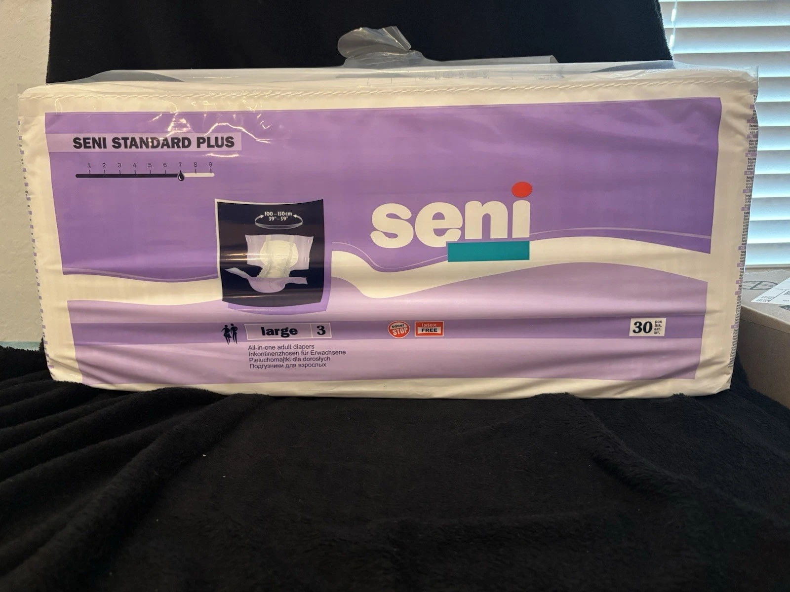 Seni Standard Plus Adult Diapers Size Large 30 Pack. Made in EU