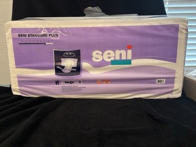 Seni Standard Plus Adult Diapers Size Large 30 Pack. Made in EU