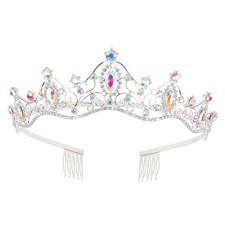 Classic Crystal Tiaras and Crowns for Women and Girls Queen Crown Silver AB