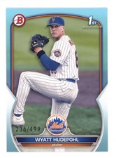 2023 BOWMAN DRAFT  WYATT HUDEPOHL SKY BLUE RC #BD-147 NEW YORK METS 236/499