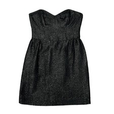 Milly Black Shimmer Strapless Mini Cocktail Dress Women’s Size 6