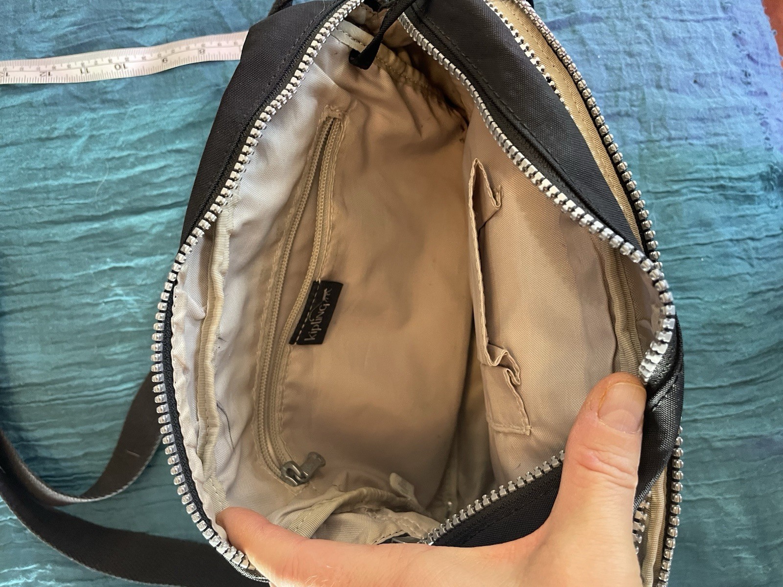 Black Kipling Bag with Monkey key chain - image 2