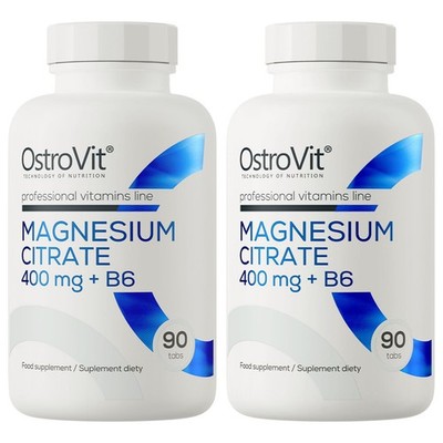 MAGNESIUM CITRATE 400mg + B6 - 90-180 Tabs - Nervous System, Bones,Teeth, Energy