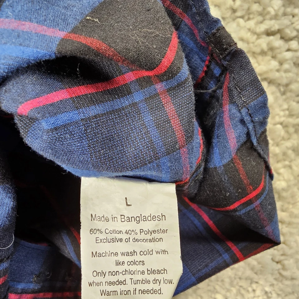 Helix Instinct Is A Virtue 男孩法兰绒青少年大号珍珠卡扣格子口袋 — 第 4/4 张图片