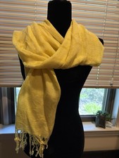 Disney Parks Adult Hidden Mickey Yellow Fringed Scarf