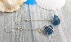 Rough Apatite Gemstone Earrings, Handmade Beauty 925 Silver Dangle Chain Earring — photo 2