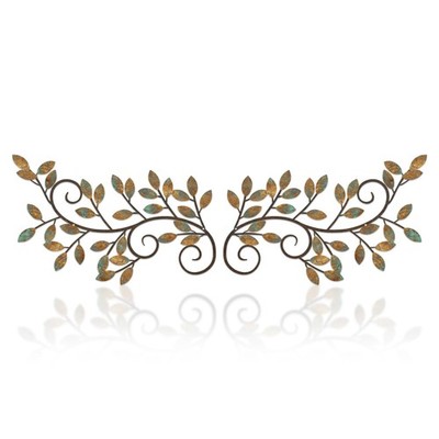 ESTART 2 Pieces Metal Tree Leaf Wall Decor Vine Olive Branch Leaf Wall Art Ornam
