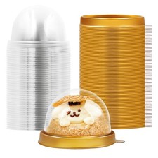 100 Clear Mini Cake Boxes with Dome Lids - Cupcake  Dessert Containers, 100 Pac