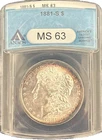 1881-S Morgan Silver Dollar MS63 ANACS