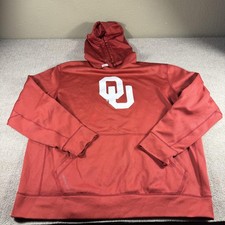 Oklahoma Sooners Hoodie Mens XL Red NCAA Football Therma Fit Pullover OU Nike