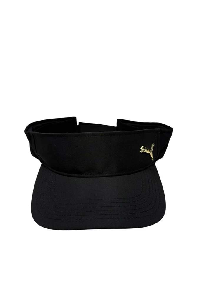 Puma Athletic Visor Hat Cap Black and Gold Adult Size Adjustable - Image 2 of 4