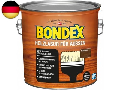 Bondex Holzlasur für Außen Nussbaum 2,5 L für 32 m² | Hoher Wetter- und UV-