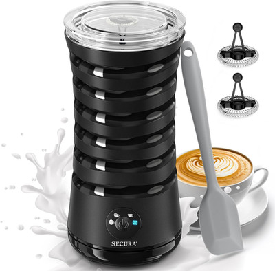 Electric Milk Frother, Automatic Milk Steamer, 4-IN-1 Hot & Cold Foam Maker-8.4O