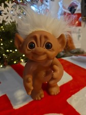 Vintage 9" Thomas Dam 1977 Troll w/ White Hair Pointed Ears Denmark EUC