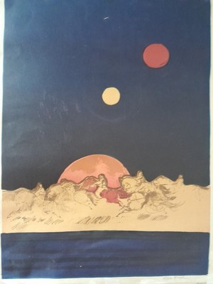 NISSAN ENGEL 1931-2016 signed  AP  Bloodmoon Print