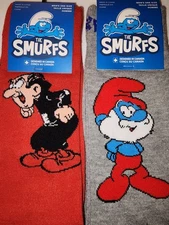 New Smurfs Gargamel/Papa Smurf 2 Pair Socks 