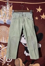 Vintage 70s Sears Circle Youth Boys Reg Sage Green Denim Jeans Size 8 USA