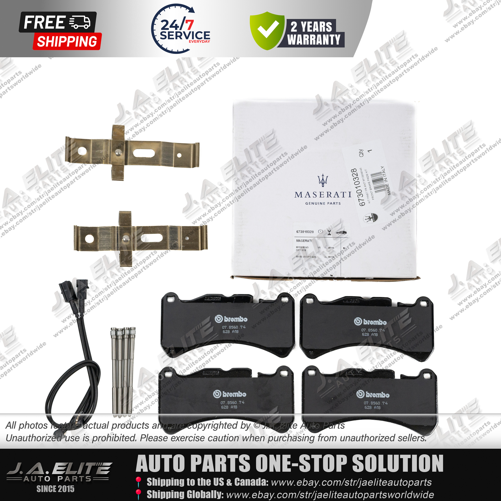 Genuine Maserati Front Brake Pads kit for Quattroporte GT GC 4.7L, 673010328