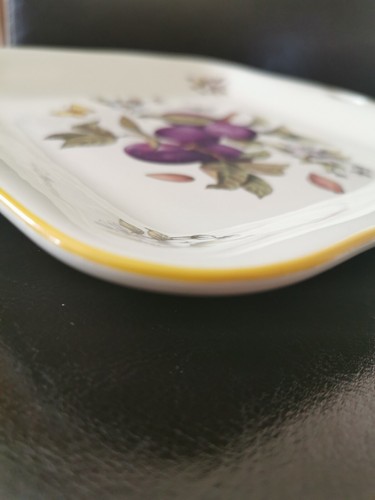 Prinknash Pottery Abbeyfruits Ornamental Tray with Plums and Butterflies,Lovely. - Picture 10 of 12