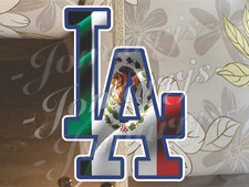 Los Angeles Dodgers Custom LA Mexico Flag Sticker MLB Decal Mexican Pride Fan