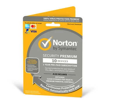 Norton Security (Internet Security) Premium 10 Dispositivos 1 Año 2026 Correo electrónico el mismo día