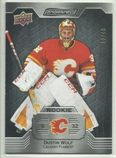 2023-24 UPPER DECK ENGRAINED DUSTIN WOLF RC ROOKIE EBONY #12/49 CARD #157 FLAMES