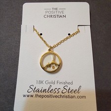 Mustard Seed Faith Can Move Mountains Necklace Christian 18k Finished Stainless