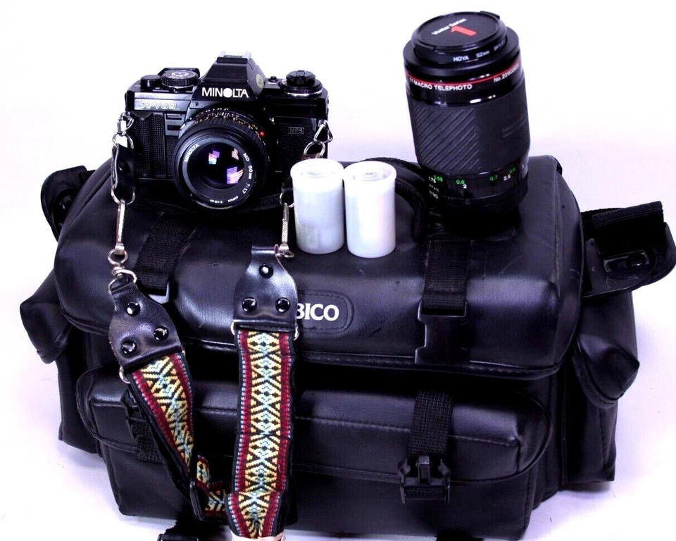 Minolta X-700 MPS W/ Minolta 50mm 1.7 /  Vivitar 105MM 2.5 Bag & 2 Rolls Bundle! - Image 3 of 4