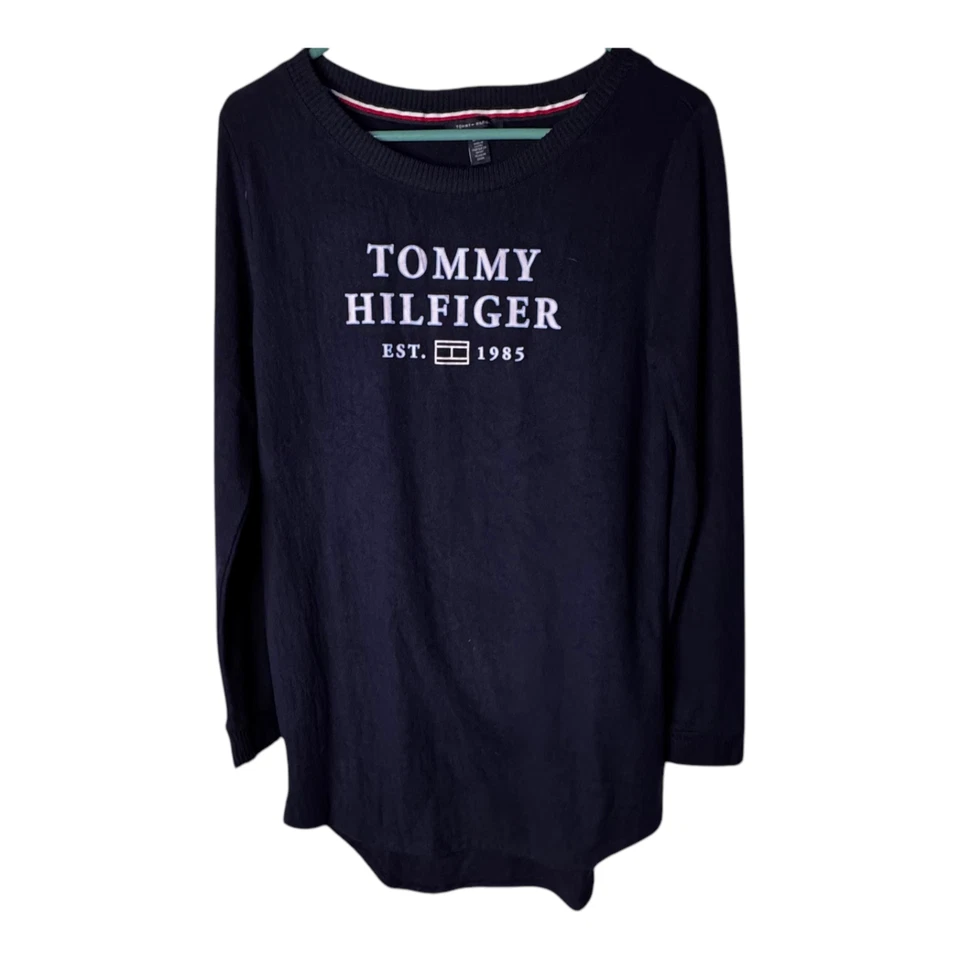 Tommy Hilfiger Camisón Manga Larga Azul Para Mujer Talla Pequeña Nuevo con Etiquetas Foto 2 de 4