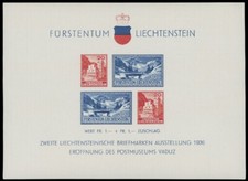 1936, LIECHTENSTEIN - SEMI-POSTAL ISSUES, POSTAL MUSEUM, S/S, NH, SC. #B14
