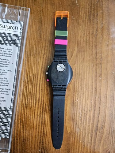 Vintage Swatch AquaChrono Uhr SEPPIA SBM102 mit Etui & Papieren 1994 NOS NIB - Bild 4 von 10