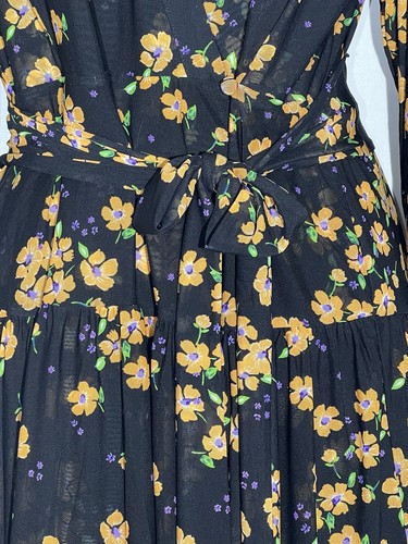 Cabi Wrap Dress Floral Pattern Black Style #5945 Size Small - Foto 2 di 12