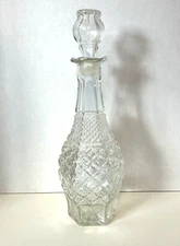 Anchor Hocking Wexford Clear Pressed Glass Decanter w/Stopper Discontinued