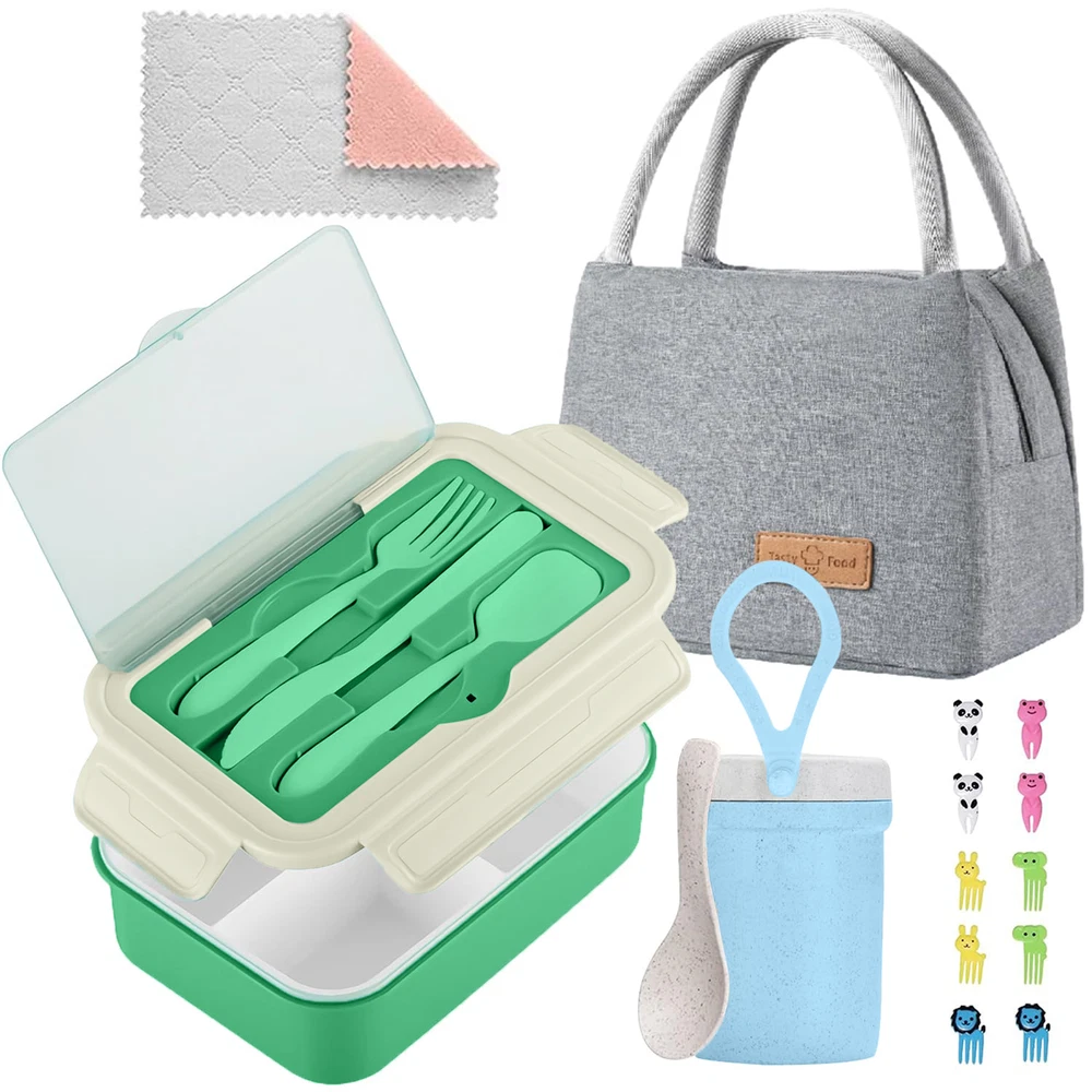 Bento Box Design Lunch Box Leak-proof Bento Lunch Box with Bag Utensils for Kids