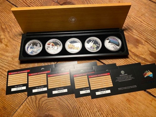 Australia Perth Mint 5 numbered 1 oz. silver coins, unopened 2007