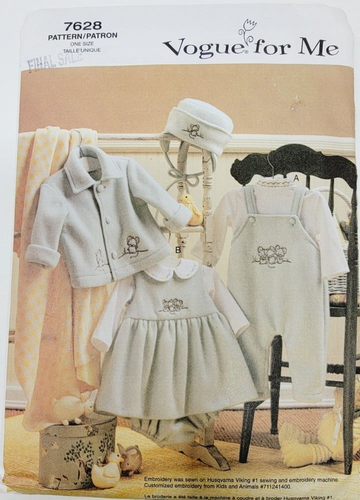 Vogue For Me 7628 Baby Infant Jacket Jumper Jumpsuit Top Panties Hat pattern