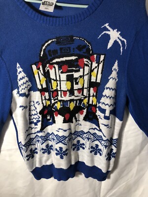 Star Wars R2D2 Christmas Pullover Adult Oversized Sweater L Free - Main Image