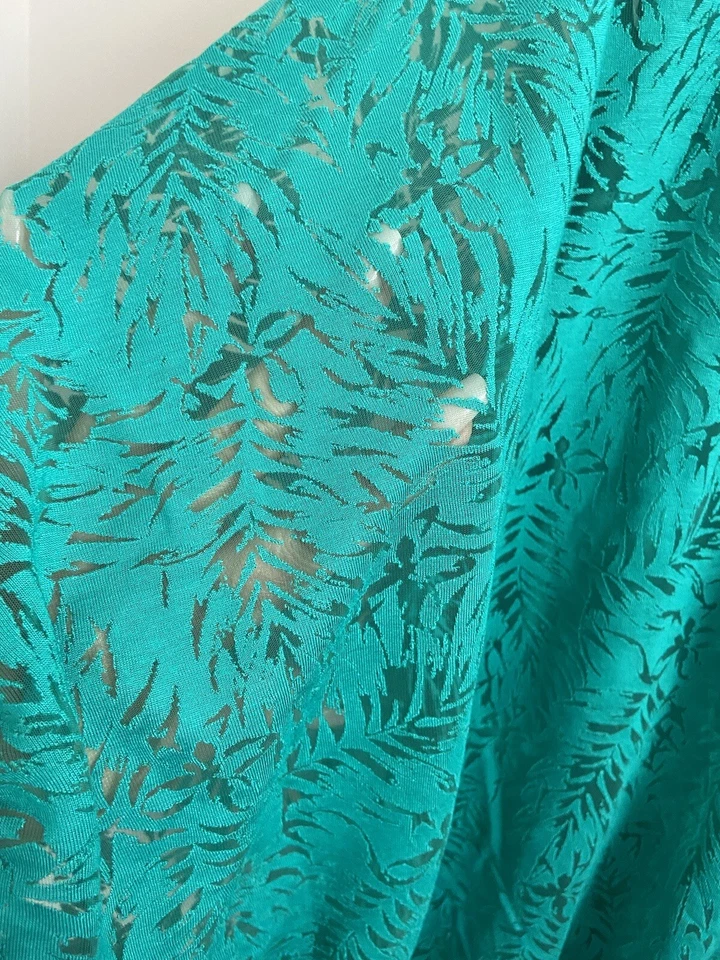 Janina зеленый слоистый эластичный пояс широкий короткий рукав блузка женский размер 16 - Изображение 3 из 4