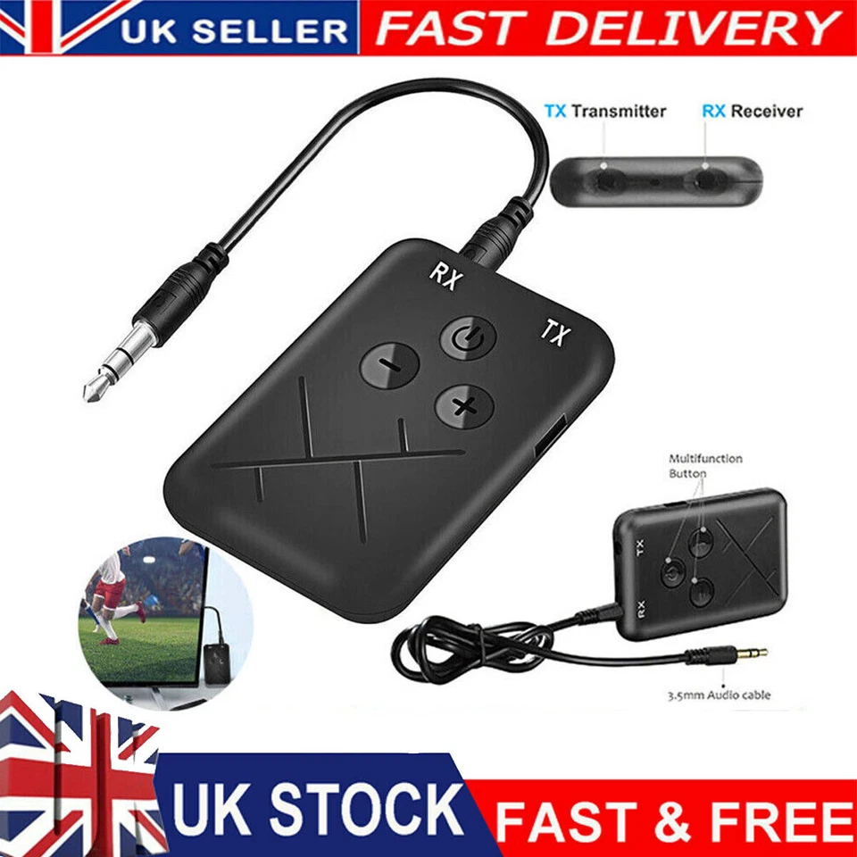 Wireless 2-in-1 Bluetooth 5.0 Receiver Transmitter Adapter Audio 3.5mm Jack Aux