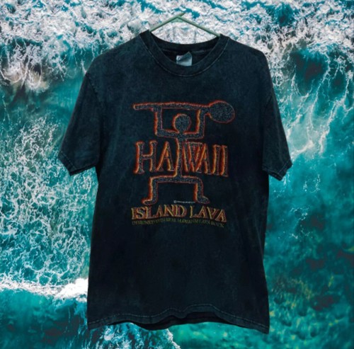 Lava Blues Hawaii Dyed Real Lava Rock T Shirt M Island Lava Paradise Sportswear